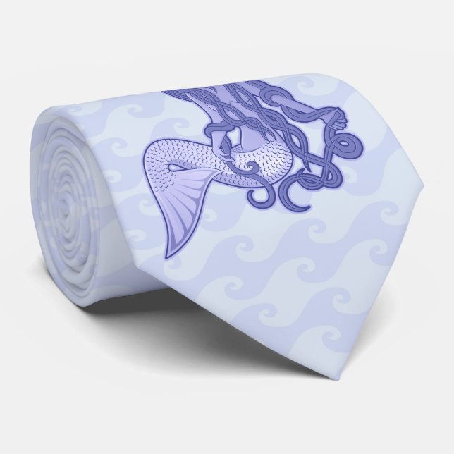 Sitzen von Mermaid Blue Krawatte (Gerollt)