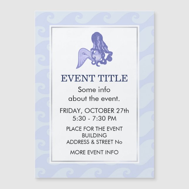 Sitzen von Mermaid Blue Magnetkarte (Vorderseite)