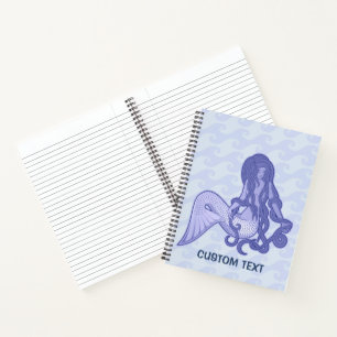 Sitzen von Mermaid Blue Notizbuch