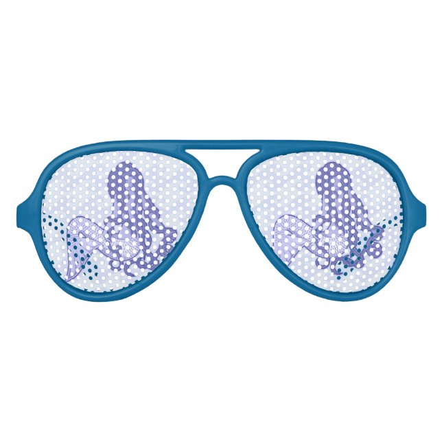Sitzen von Mermaid Blue Partybrille (Vorderseite)