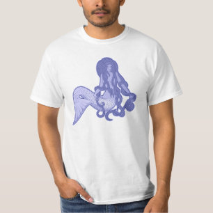 Sitzen von Mermaid Blue T-Shirt