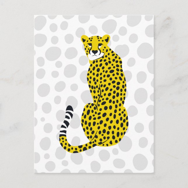 Sitzen Wild Geparden Gepunktet Big Cat Portrait Postkarte (Vorderseite)