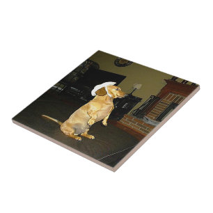 Sitzend hübsche Dachshund-Kachel Fliese