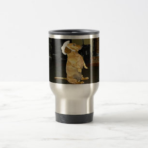 Sitzend oder Fernsehender Dachshund Reisebecher