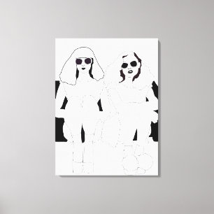 "Sitzend um" Leinwand