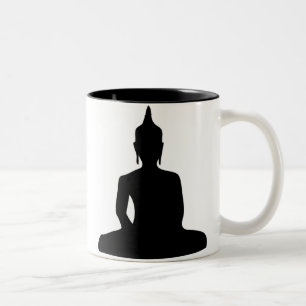 Sitzende Buddha-Silhouette-Tasse Zweifarbige Tasse