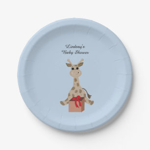 Sitzende Giraffe Baby Shower Pappteller