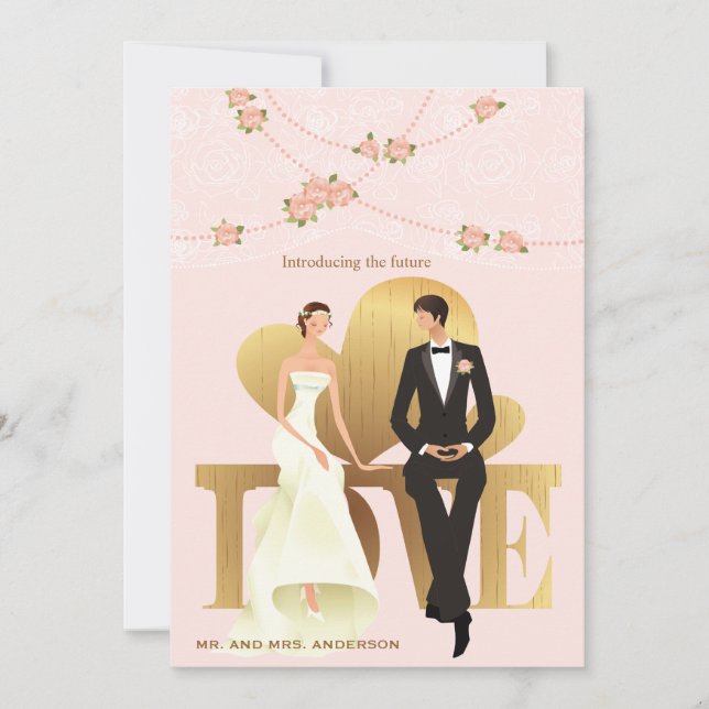 Sitzende hübsche Einladung (Vorderseite)