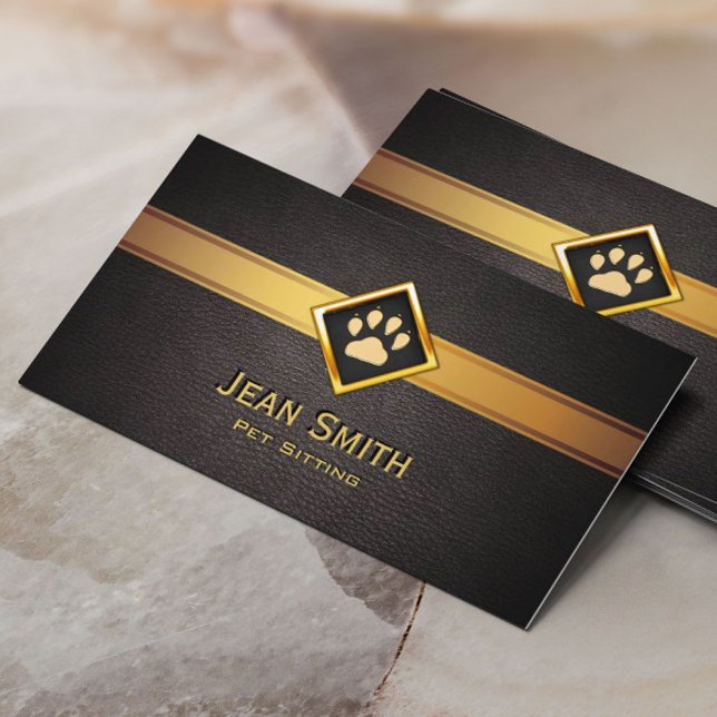 Sitzende Monogram Gold Pet Pet Pet Betreuung der B Visitenkarte (Von Creator hochgeladen)