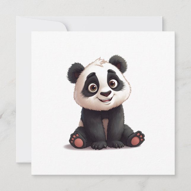 Sitzende Panda-Bär-Cartoon-Illustrationskunst (Vorderseite)