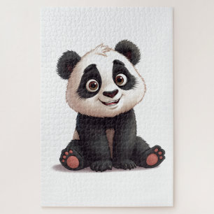 Sitzende Panda-Bär-Cartoon-Illustrationskunst