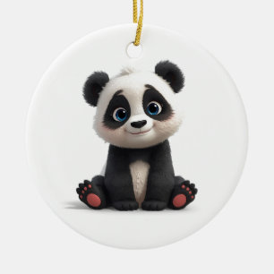 Sitzende Panda-Bär-Cartoon-Illustrationskunst Keramik Ornament