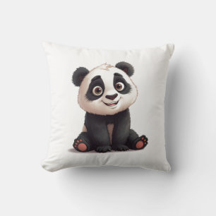 Sitzende Panda-Bär-Cartoon-Illustrationskunst Kissen
