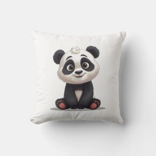 Sitzende Panda-Bär-Cartoon-Illustrationskunst Kissen