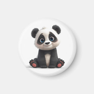 Sitzende Panda-Bär-Cartoon-Illustrationskunst Magnet