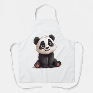 Sitzende Panda-Bär-Cartoon-Illustrationskunst Schürze