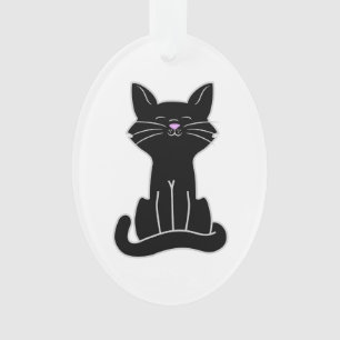 Sitzende schwarze Katze Ornament