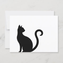Sitzende schwarze Katze Postkarte