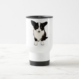Sitzende Wolljacken-Walisercorgi-Illustration Reisebecher