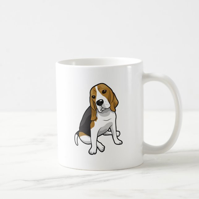 Sitzender Beagle Kaffeetasse (Rechts)