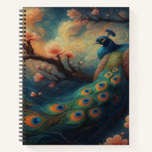 sitzender Pfau  Notizbuch