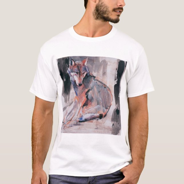 Sitzender Wolf 2000 T-Shirt (Vorderseite)