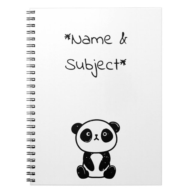 Sitzendes Panda-Bären-Notebook Notizblock (Vorderseite)