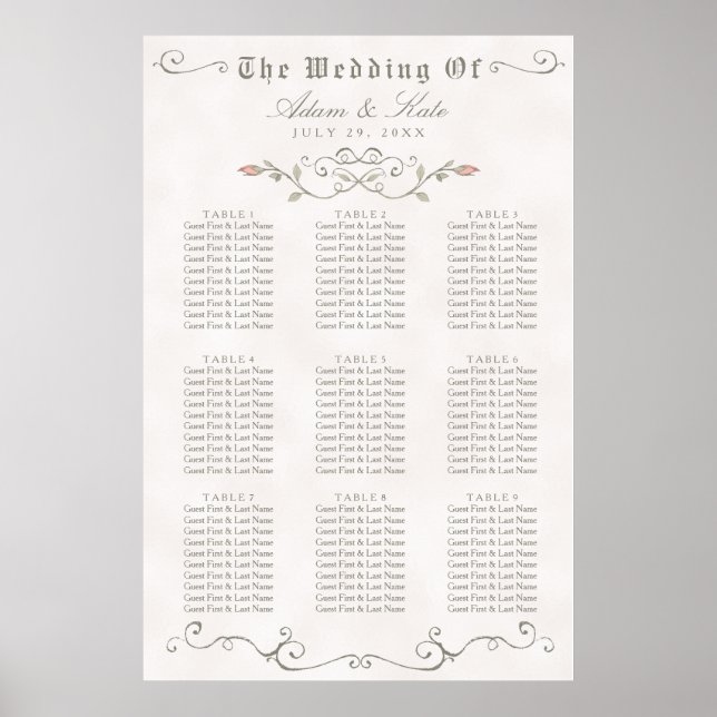 SITZENSTATT 61 - 90 | Elegante Beauty Wedding Poster (Vorne)