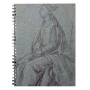 Sitzfrau, c.1514 (schwarze u. weiße Kreide auf Notizblock