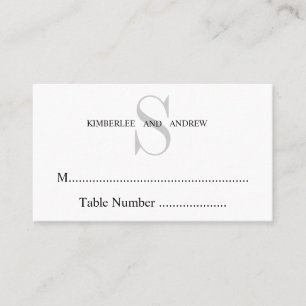 Sitzkarten für die Cream-Hochzeit mit Monogramm Platzkarte