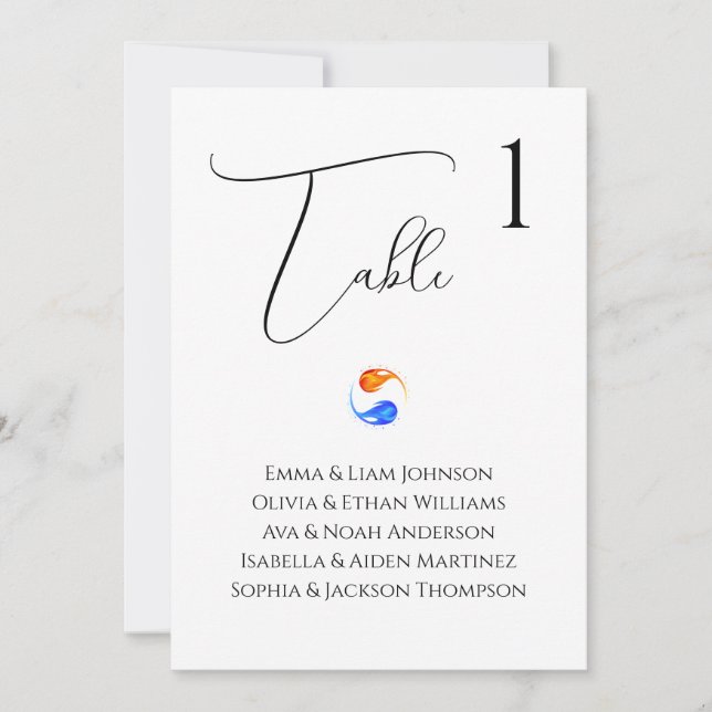 Sitzkarten - Wedding-Twin Flammen-White- Einladung (Vorderseite)