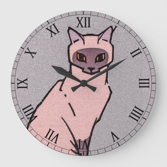 Sitzkatze von Julie de Graag Große Wanduhr (Vorderseite)