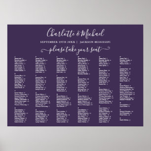 Sitzordnung Hochzeit Purple 200 Namen Poster