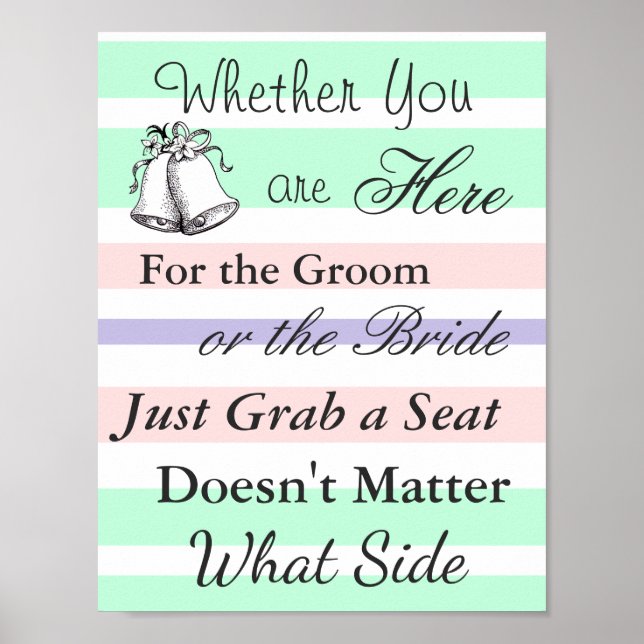 Sitzplakat für Hochzeiten, Grün, Rosa Thema Poster (Vorne)