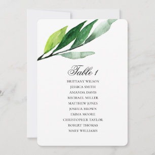 Sitzplan für den Garten. Hochzeitsplan mit grünen  Einladung