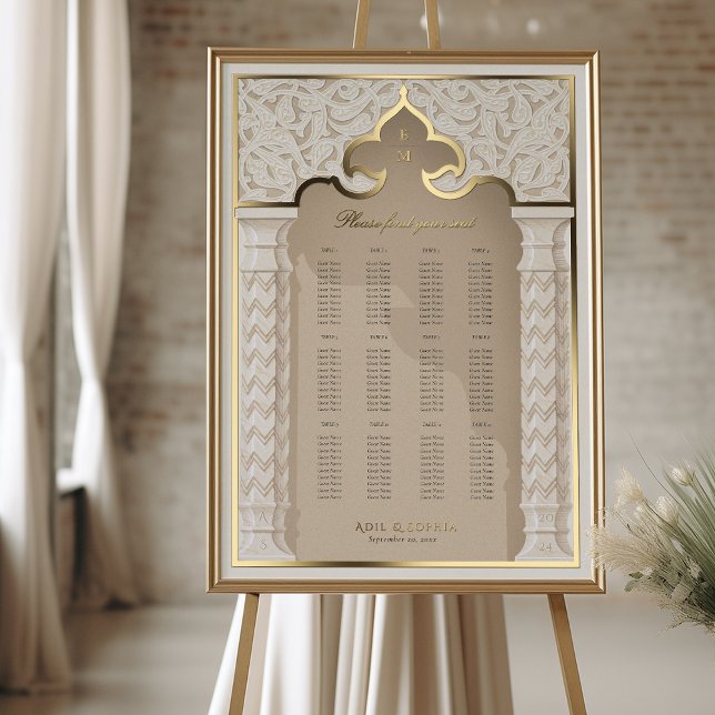 Sitzplan für die Islamische Nikah-Hochzeit Foliendrucke (Von Creator hochgeladen)
