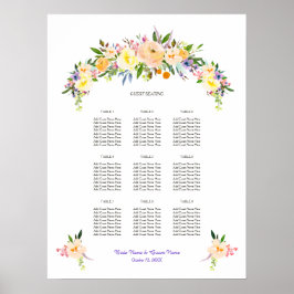 Sitzplan für Willow und Floral Hochzeiten Poster