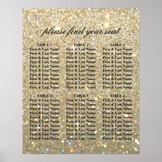 Sitzplan - Gold Glit Fab Poster (Vorne)