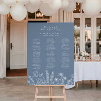 Sitzplan Hochzeit Immergrün Wildblumen