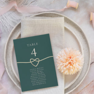 Sitzplan-Tisch Emerald Gold Hochzeit