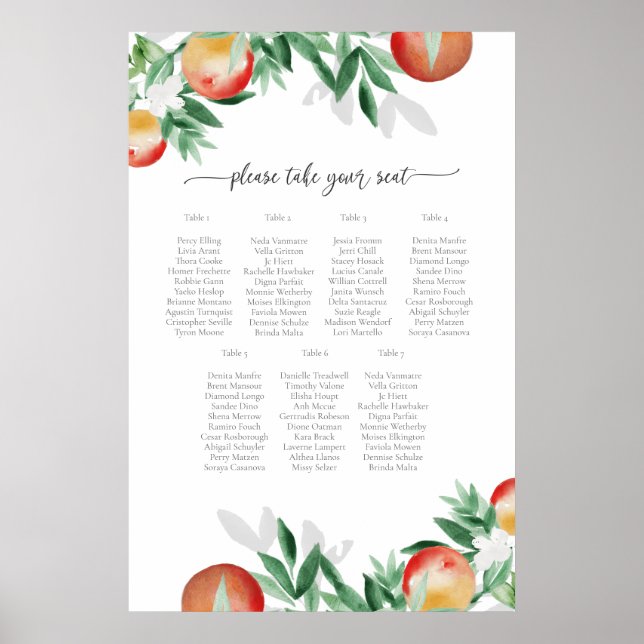 Sitzplanposter Sommergarten Poster (Vorne)