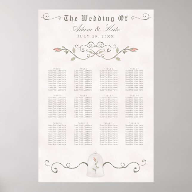 SITZPLATZ 81-120 | Elegante Beauty Wedding Poster (Vorne)