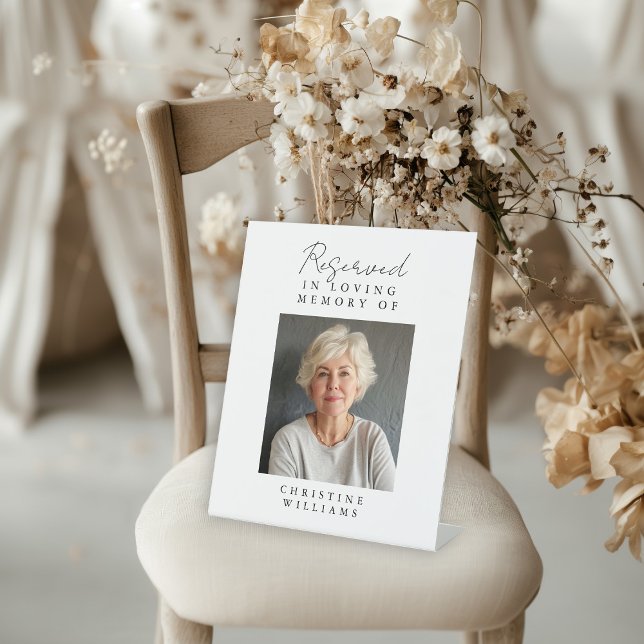 Sitzplatz, Foto, Hochzeit, Gedenkeleganz, Sockelschild (Reserved Seat, Photo, Wedding, Memorial Elegant, Pedestal Sign)
