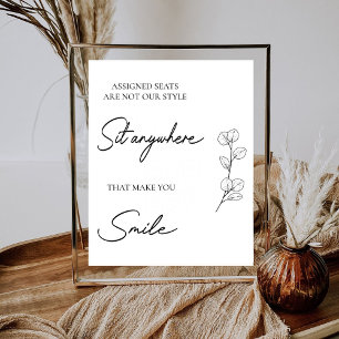 Sitzplätze für Hochzeiten sind nicht unser Stil Sockelschild