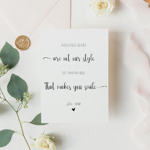 Sitzplätze für Hochzeiten sind nicht unser Stil Sockelschild