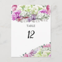Sitzplatzkarte für gemischte Bouquet-Blumenmuster