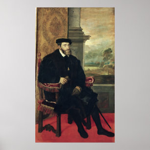 Sitzporträt des Kaisers Charles V 1548 Poster