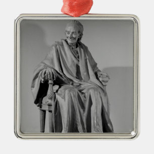 Sitzskulptur von Voltaire Silbernes Ornament