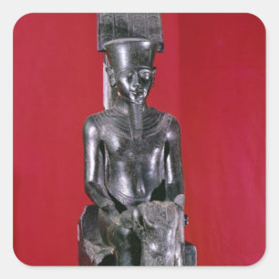 Sitzstatue des Gottes Amon Quadratischer Aufkleber