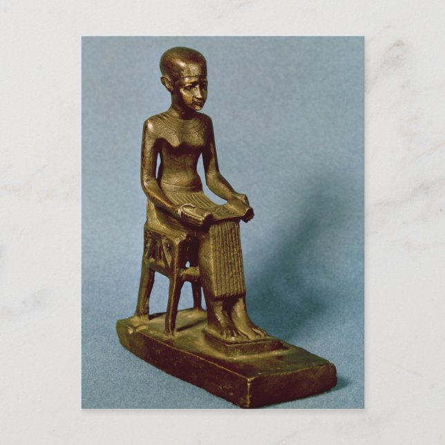 Sitzstatue von Imhotep mit offener Sitzecke Postkarte (Vorderseite)